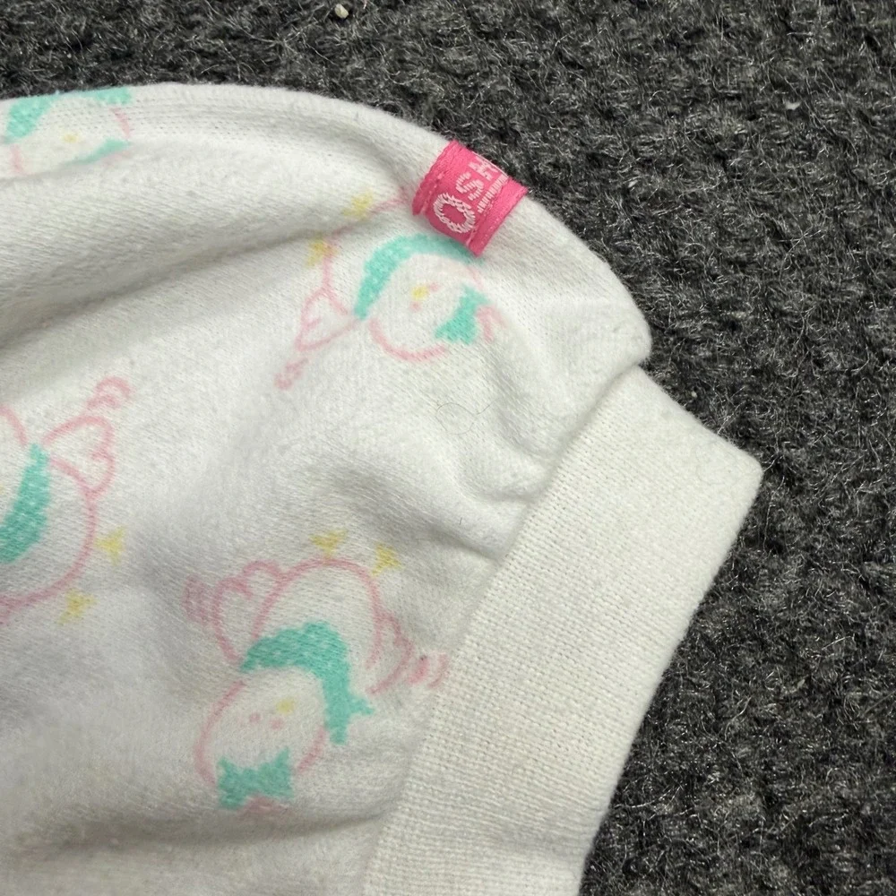 Vintage OshKosh Bgosh Baby Girl Bird Print Puff Sleeve Tee 12 Months USA Made